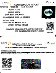 1.32/CT Natural Panna Stone with Govt. Lab Certificate-12210